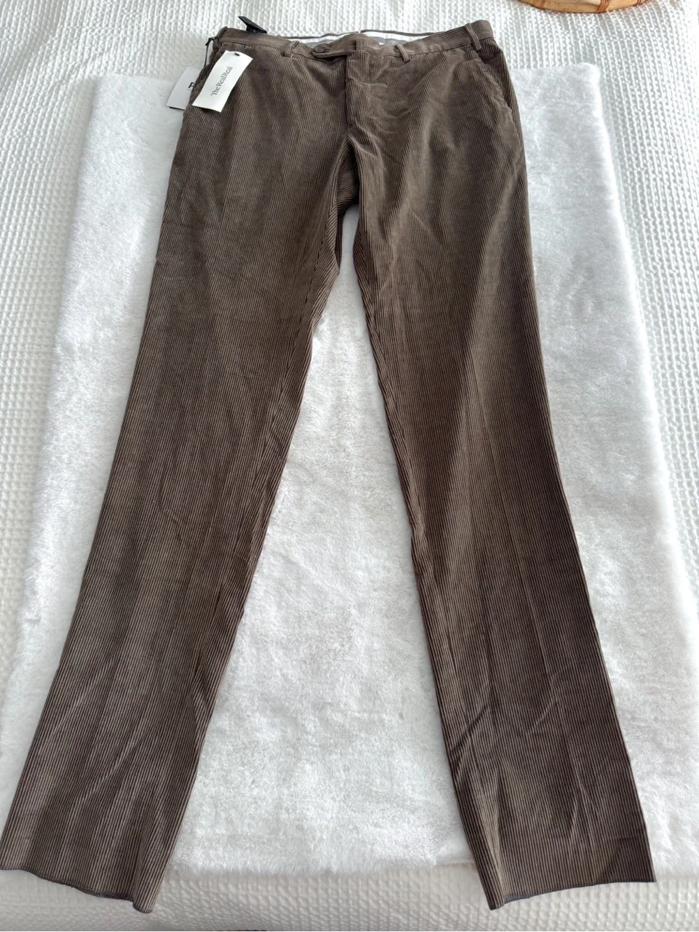 PT Torino Men’s Corduroy Pants Size Brown Slim Tapered NWT Cotton Cashmere